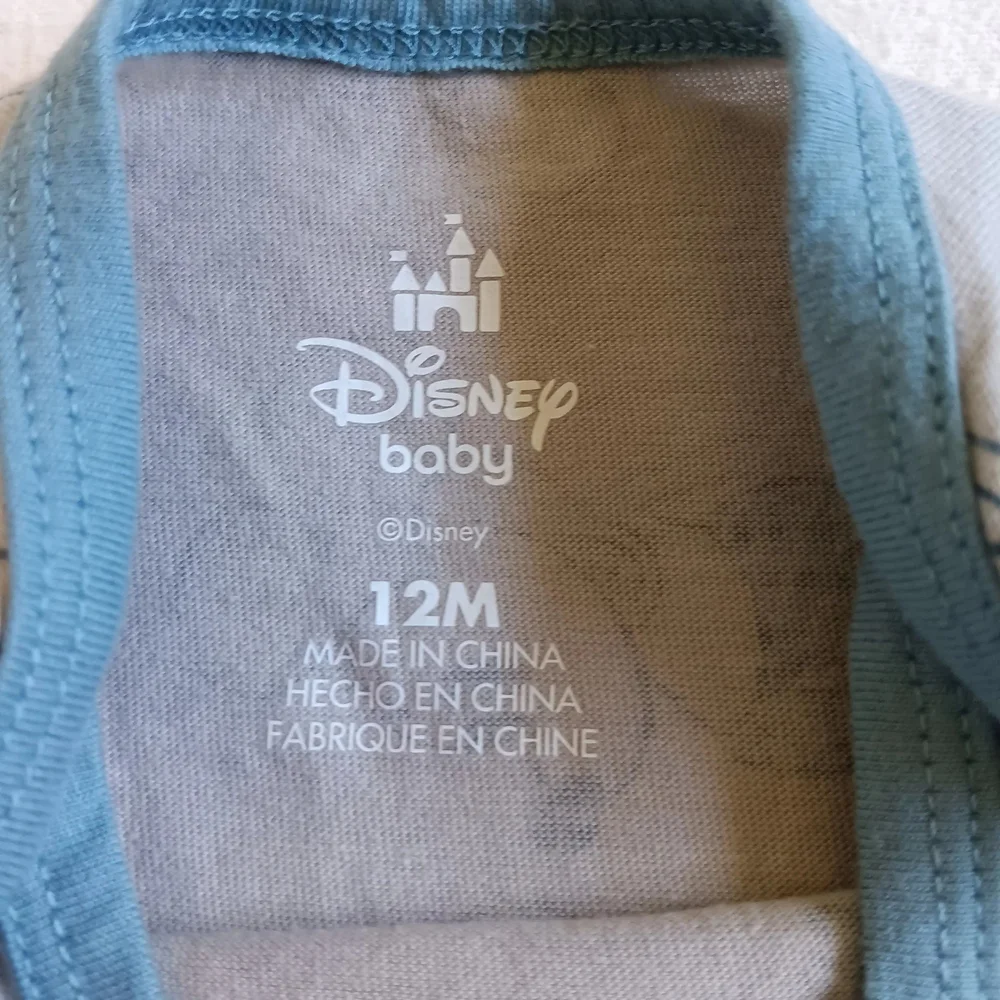 Mickey Mouse Sz 12M Long Sleeve Onesie - Gray and Blue
